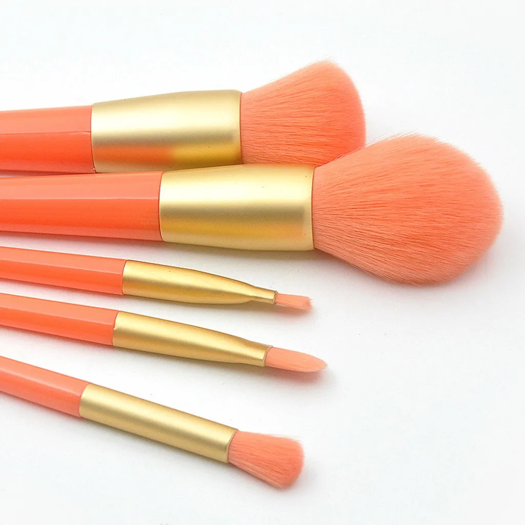 

5Pcs/sets cosmetic brushes with Plastic Handle Makeup Brushes Set Powder Brush Eye Shadow Eyebrow Blush Makeup Brush Tools#0520