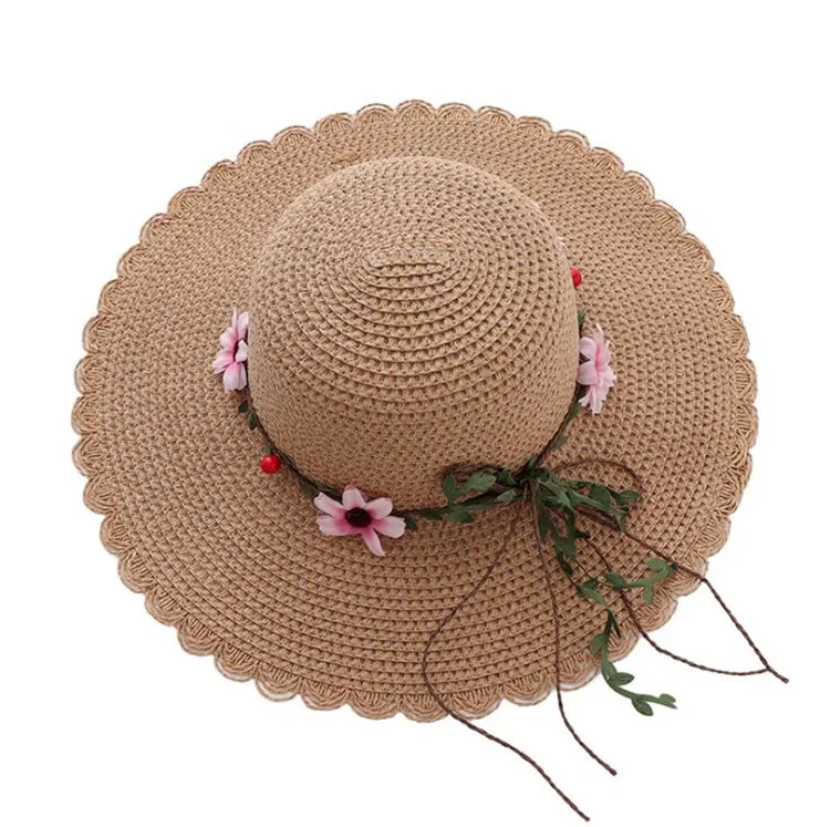 Женская Повседневная соломенная шляпа от солнца DONGYUN013 пляжная кепка с цветами и