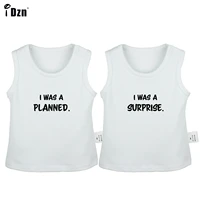 baby twins summer clothes i was a planned i was a surprise baby vest funny sleeveless t shirt newborn cotton tank tops pack of 2