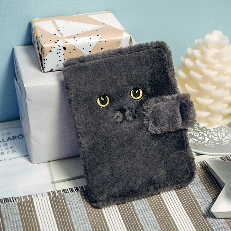 Мягкая обложка для журнала A6 в виде маленькой кошки зимний планировщик дневник