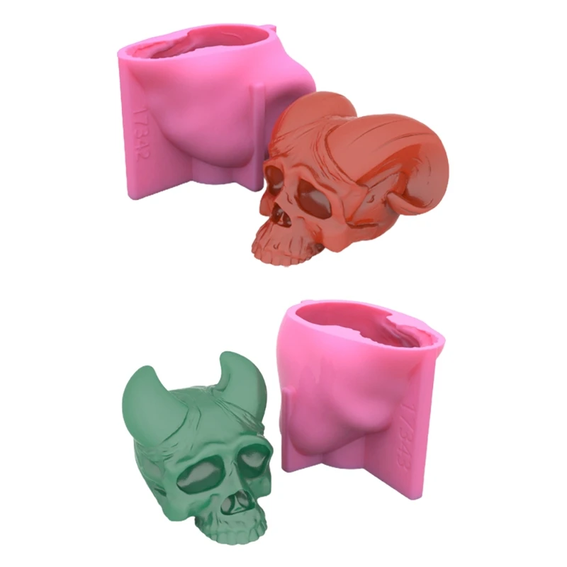 

Devil Horns Skull Silicone Mold Keychain Resin Epoxy Craft Polymer Clay Craft DIY Ornament Jewelry Candles Making Tool
