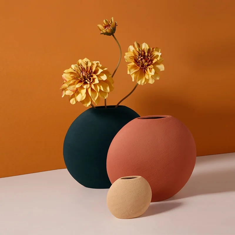 

Vase Decorate Nordic Contracted Hand Makes Contemporary Household Living Room Arrange Tea Table TV Ark Flower Morandi Pottert
