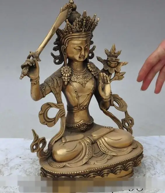11 &quotтибетский буддийский храм brass Манджушри Бодхисаттва Kwan yin статуя Гуаньинь