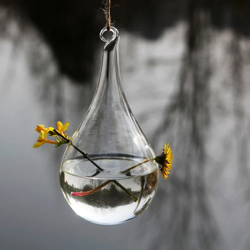 Ваза для цветов стеклянная в форме капли женщин и мужчин 1 шт. | Тематическая