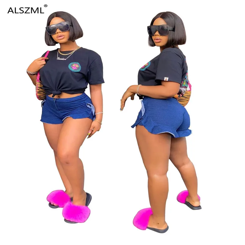 Забавные Модные женские джинсовые шорты с оборками сексуальные обтягивающие