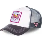 Розовая сетчатая шляпа Пантеры, летняя бейсболка, Снэпбэк кепки с рисунком аниме, кепки-тракеры, лабораторные кепки