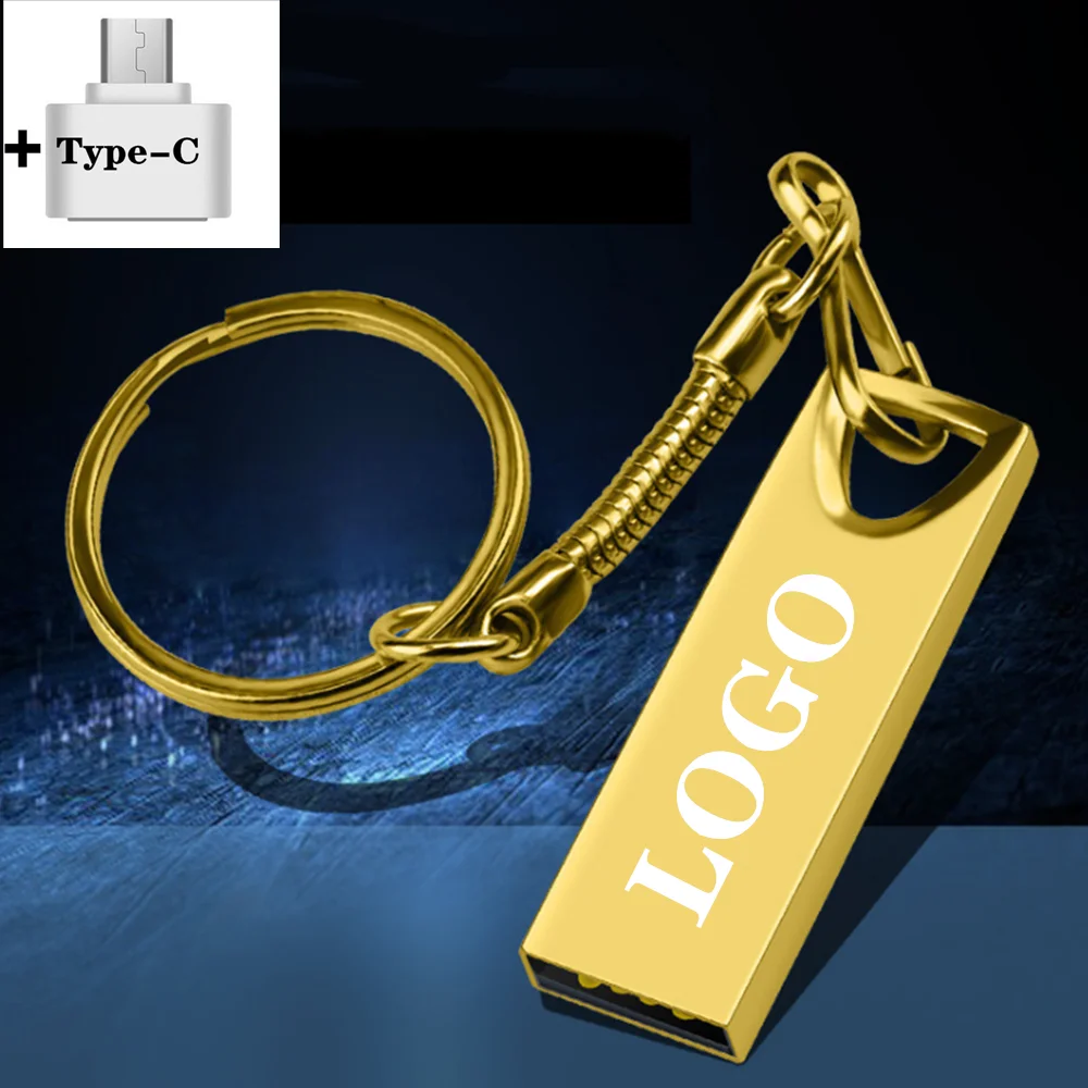 100pcs High Quality USB Flash Drive 16GB 32GB 4GB Pendrive 8GB 128MB 256MB 512MBPen Drive 2.0 Memory Stick Full Metal Print Logo