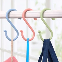 8pcs creative multi purpose s shaped hook plastic hanger coat hooks clothes nail free bathroom hanging storage holder