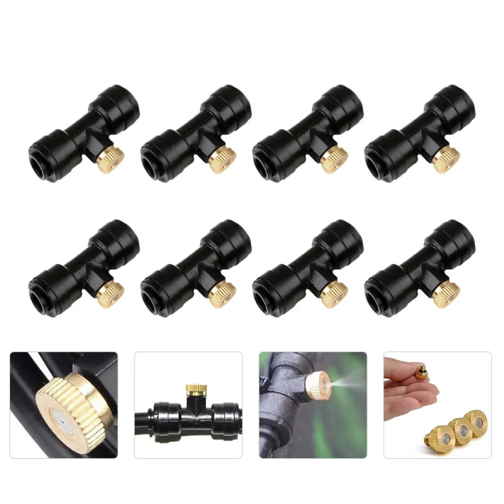 

8 Sets 0.4mm Brass Spraying Nozzle Misting Nozzle Cooling Nozzle for Garden