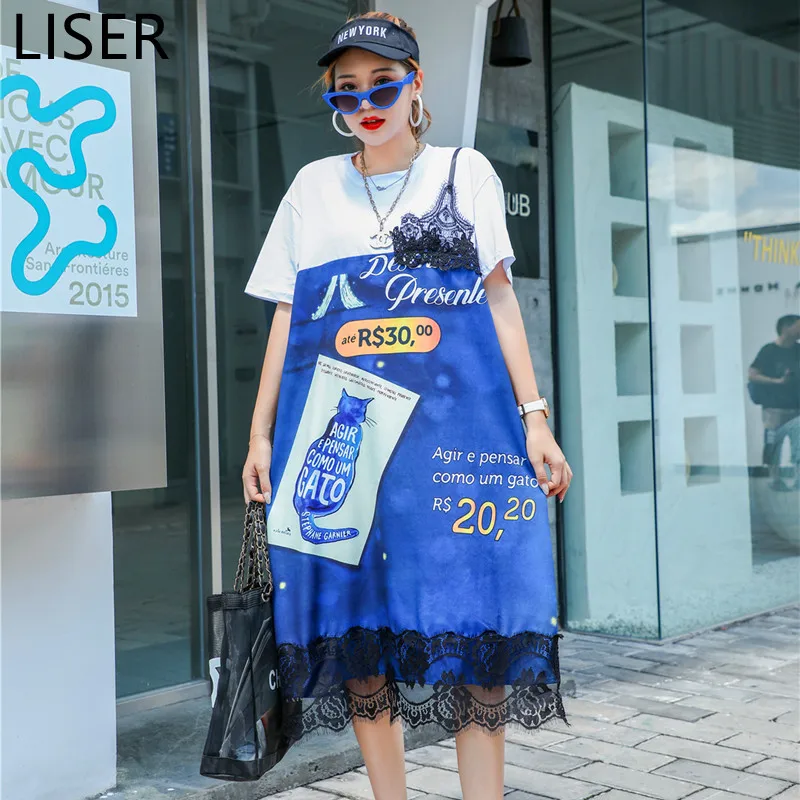 

Женское кружевное платье с принтом, свободное тонкое платье-пуловер с коротким рукавом, модель LL265 на лето, 2022