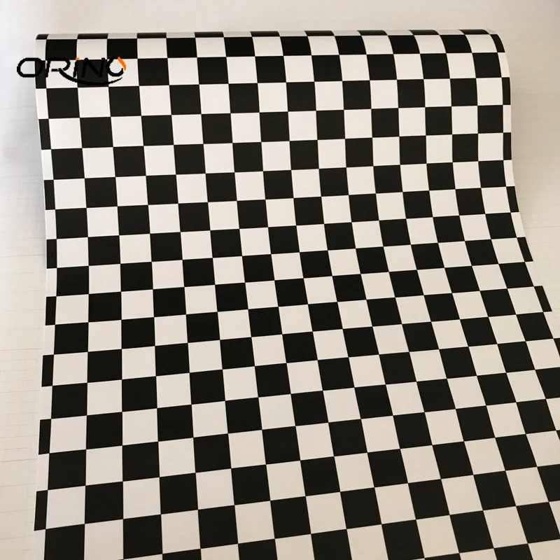 Матовая Глянцевая наклейка в черно-белую клетку для гонок и спорта виниловая