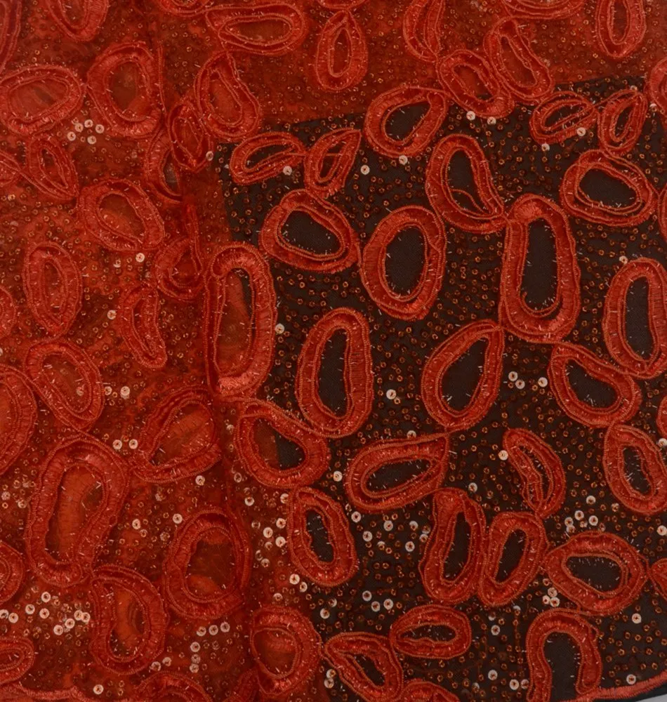 5 ярдов orange Свадебные французская кружевная ткань очень аккуратно полностью в