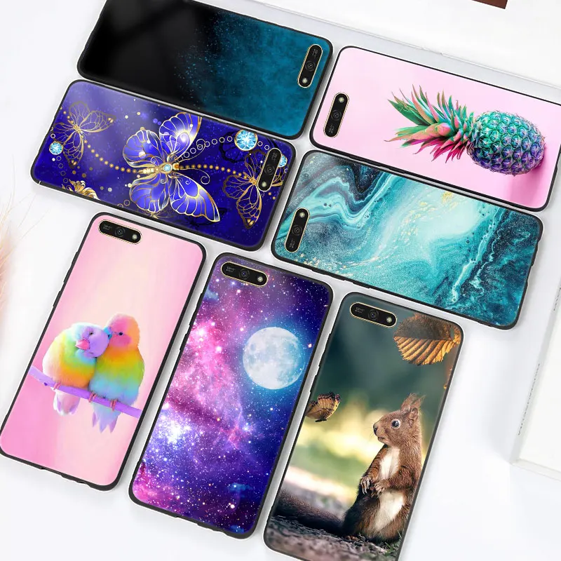 Яркий чехол huawei Y5 Y5 Y6 Prime Lite Y6 67 чехол Глянцевая задняя крышка для телефона Y5 чехол s