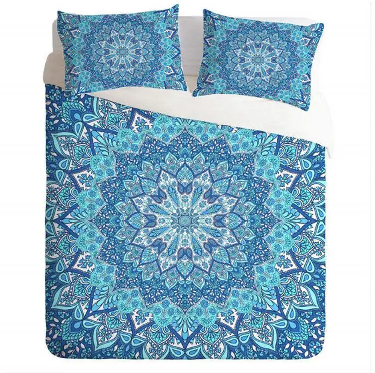 

49Blue Mandala Printed Bedding Set Polyester Adult Duvet Cover with Pillowcase 3 pcs Nordic Beds Single Twin Double 80025
