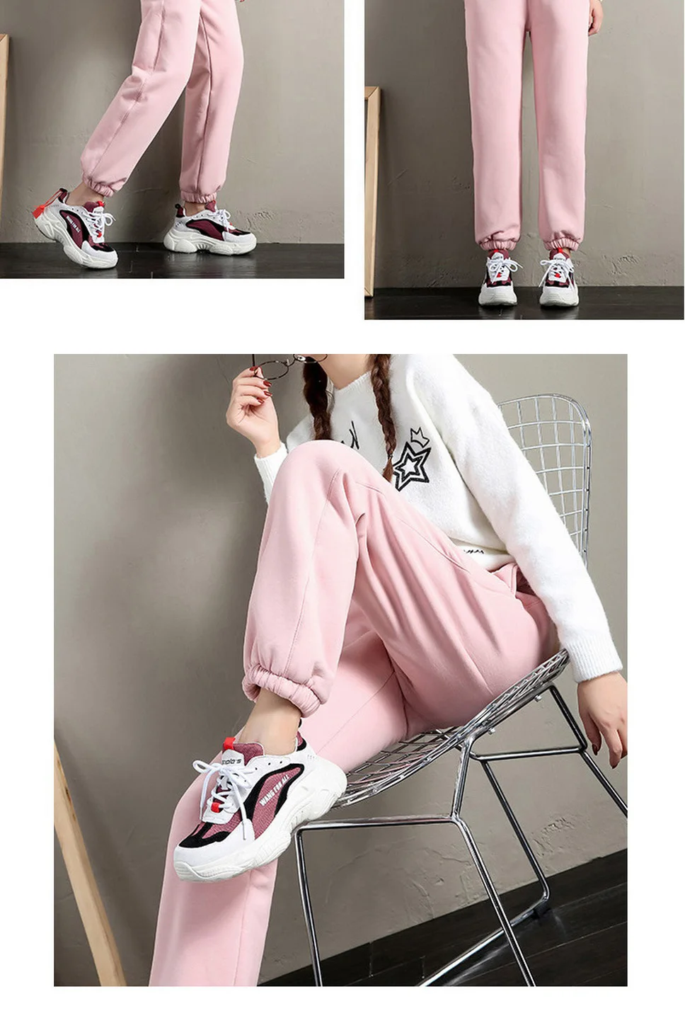 Women's Trousers Winter Thick Trousers Warm Velvet Sweatpants Plus Velvet Thick Casual Female Jogging Pants Loose Harem Pants