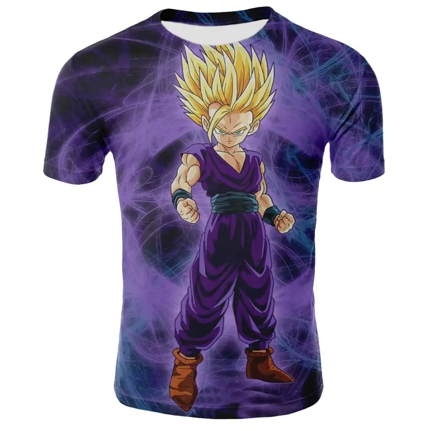 Dragon Ball Z серия футболка Goku Для мужчин рубашки с коротким рукавом рисунком из