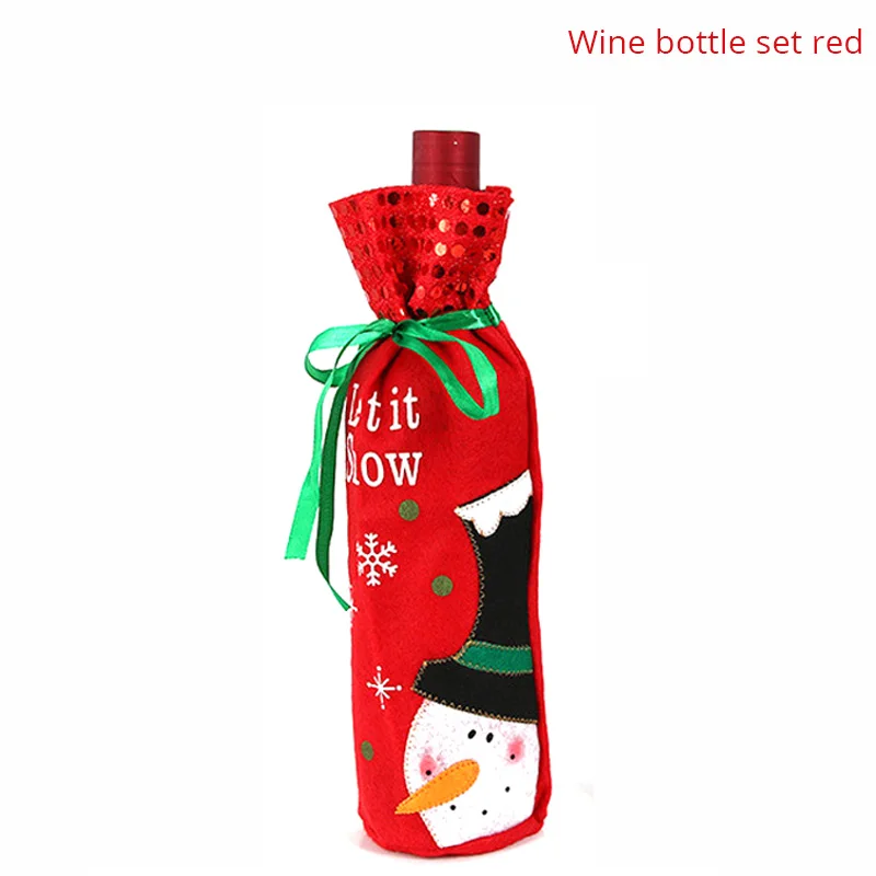Natal Merry Christmas Висячие белые снежные фольга Swirl баннер гирлянда Рождественские украшения для дома новогодние вечерние navidad kerst - Цвет: 1pcs bottle cover