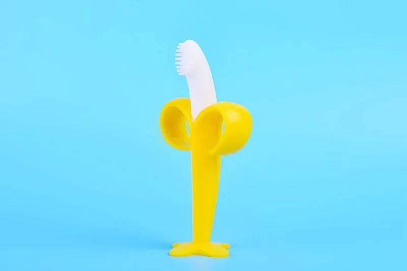 Горячая Распродажа детская силиконовая учебная зубная щетка безопасная