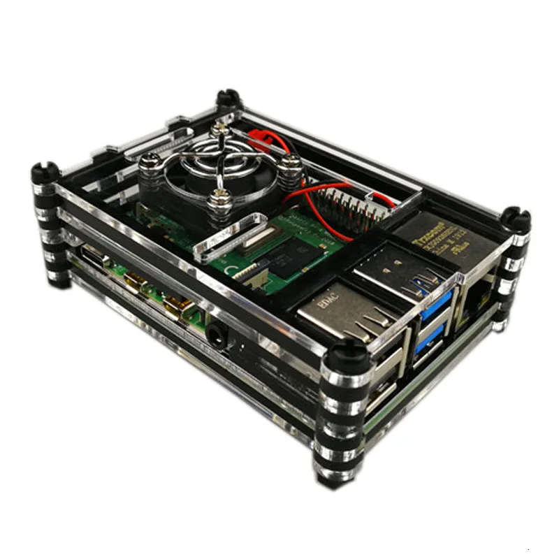 Чехол для Raspberry Pi 4 B 9 слоев прозрачный акриловый чехол Модель B|Аксессуары