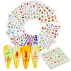 Рождественские стили, снежинки наклейки для ногтей, переводная картинка, новый год самодельные Украшения для ногтей, дизайн водяные знаки, наклейки