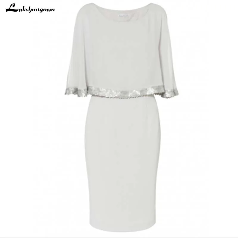 Короткие платья для матери невесты с накидкой 2019 шифоновое платье гостей свадьбы