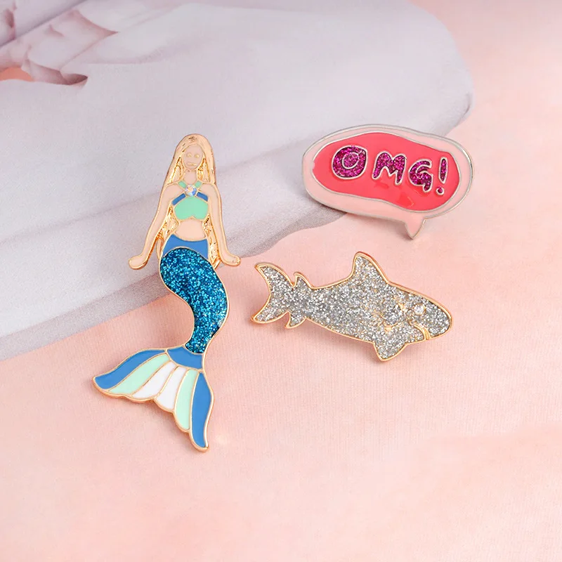 Креативные Мультяшные броши брошь в форме капли масла русалки креативная