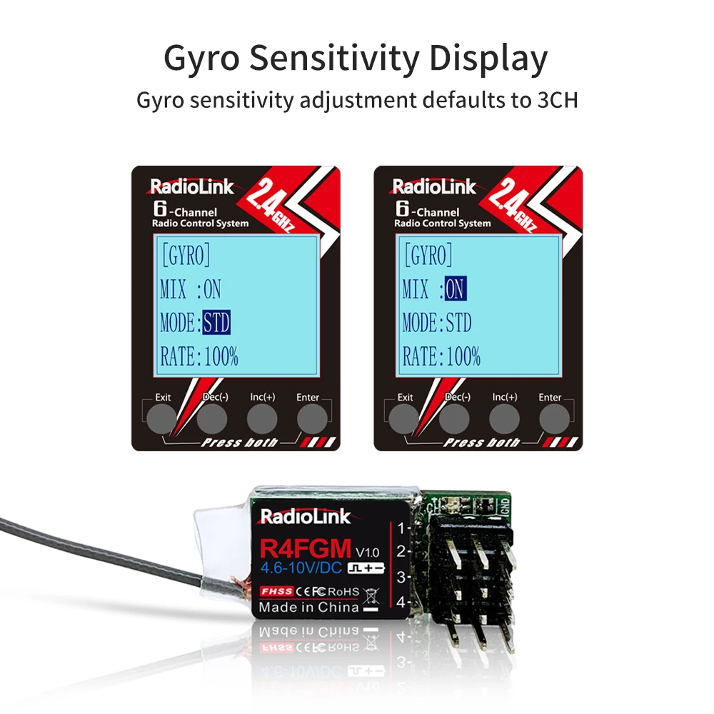radiolink r4fgm 4 канала мини приемник с ги