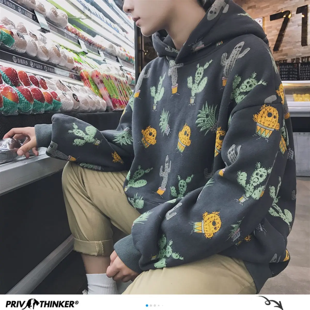 Privathinker 2020 осенние мужские толстовки с графическим принтом Корейская Уличная