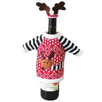 christmas wine bottle cover christmas decoration for home christmas deer elk red wine champagne bottle covers bag ornament