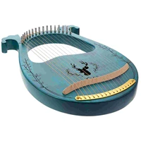 1 set lyre harp 16 metal strings handheld harp wood string instrument blue
