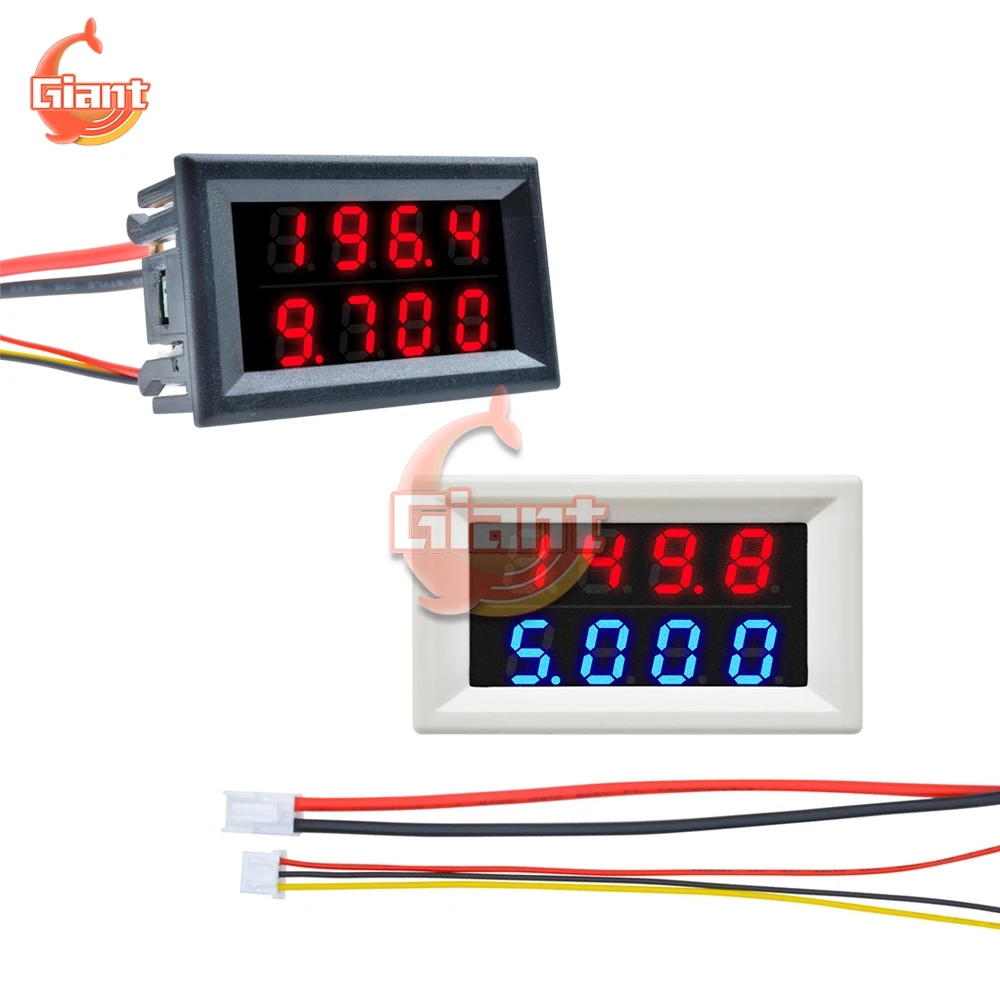 DC 200 в/в 10A двойсветодиодный Светодиодная панель Вольтметр Амперметр 4 Бит 5