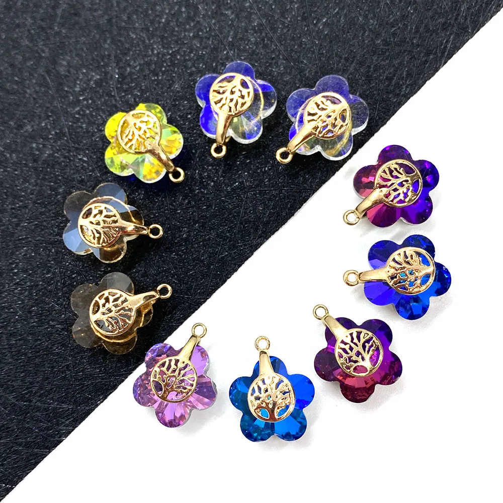 

5pcs/bag Exquisite Petal-shaped Natural Crystal Pendant 11x11mm DIY Handmade Jewelry Accessories Ladies Jewelry