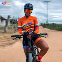 kafitt womens cycling jumpsuit long elegant set bike clothing monkey summer 2022 orange