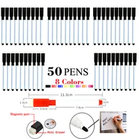 50 pensbox water colour whiteboard marker pens dry erase white board pen with eraser magnetic markers writing watercolor pen