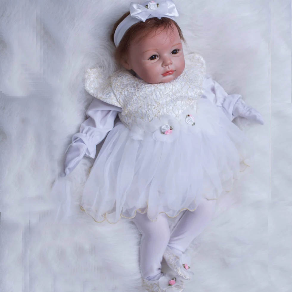 22 дюйма Мягкие силиконовые куклы Reborn Baby Реалистичная кукла новорожденный для