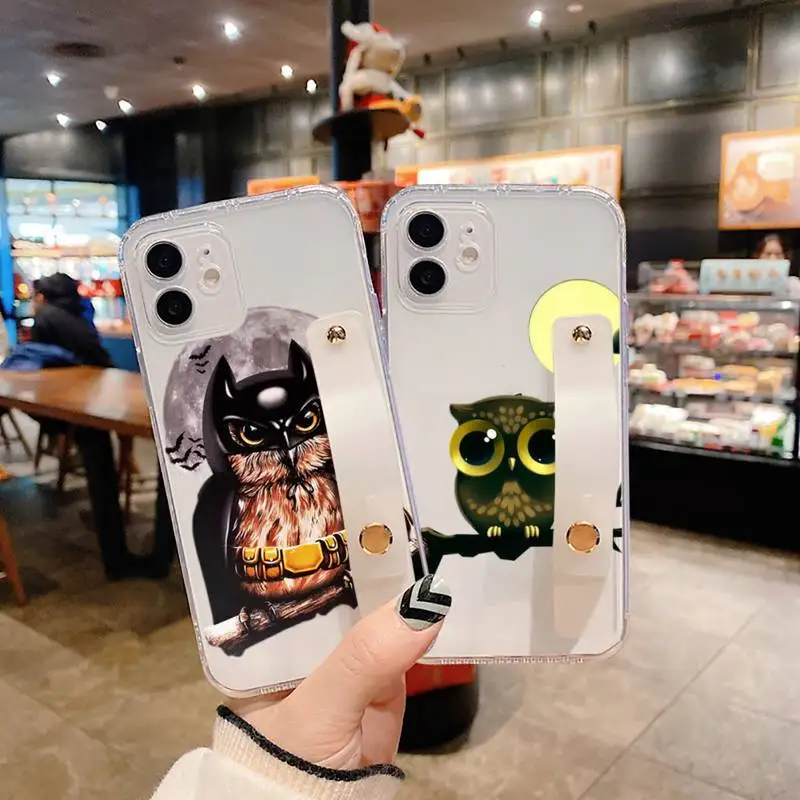

Animal Owl art cool cute Phone Case for iPhone 11 12 pro mini 7 8 Plus X XS XR Max Cover Hand Band Cases Soft TPU