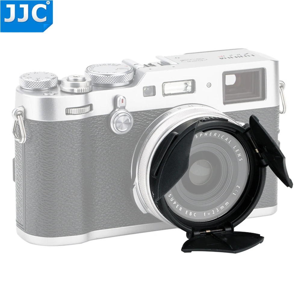 Автокрышка объектива JJC для камеры Fujifilm FINEPIX X100 X100S X100T X100F X70 серебристый и черный