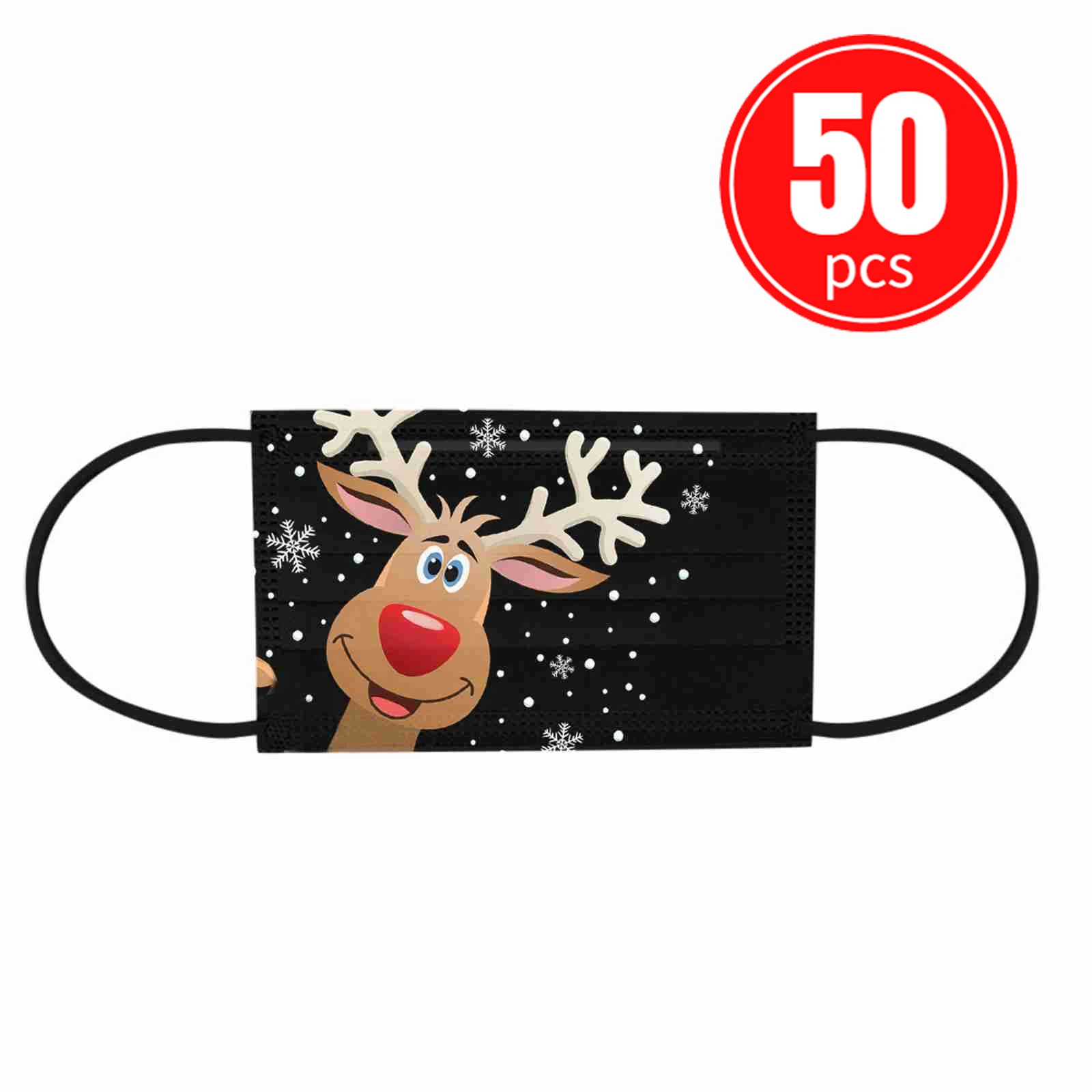 50 шт. одноразовая Рождественская маска унисекс мягкий праздничный подарок
