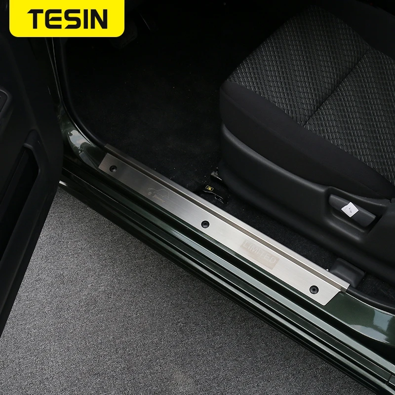 Стайлинг автомобиля TESIN пластины из нержавеющей стали для порога защитная крышка