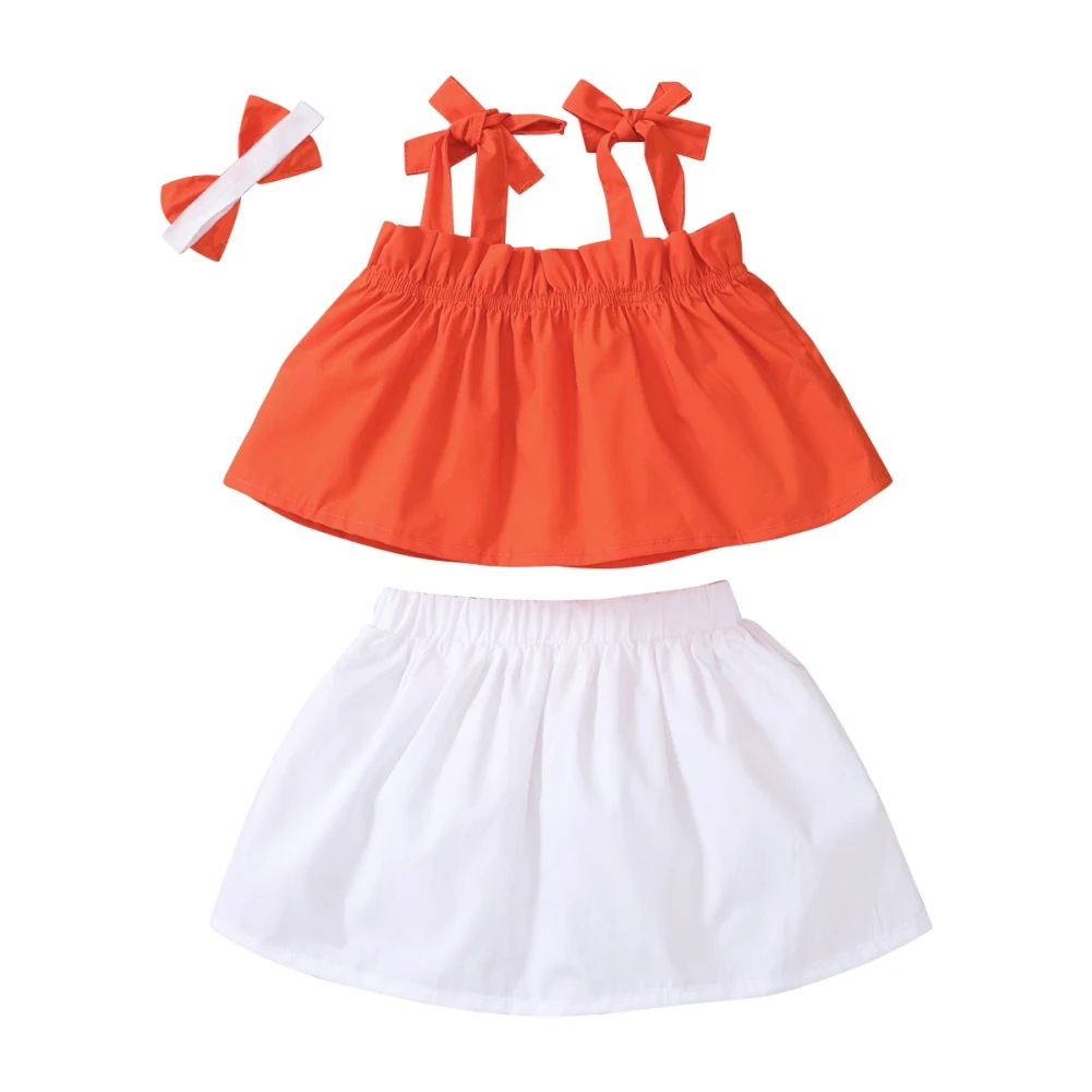 

baby Girls Pure Cotton Square Soft And Breathable Collar Sling Solid Color Dress Suit For Daily Wear PicnicAnd Photo Shoot