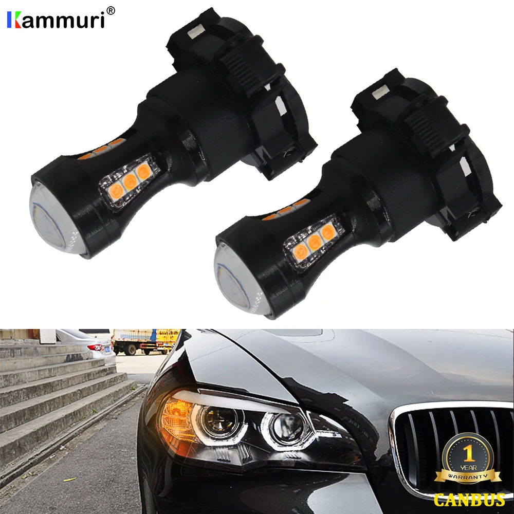 Нет ошибок Янтарный PY24W 5200s светодиодный лампы для Audi A4 B8 Q5 BMW X3 E90 E92 E83 E70 F10 F11 F07 Mercedes