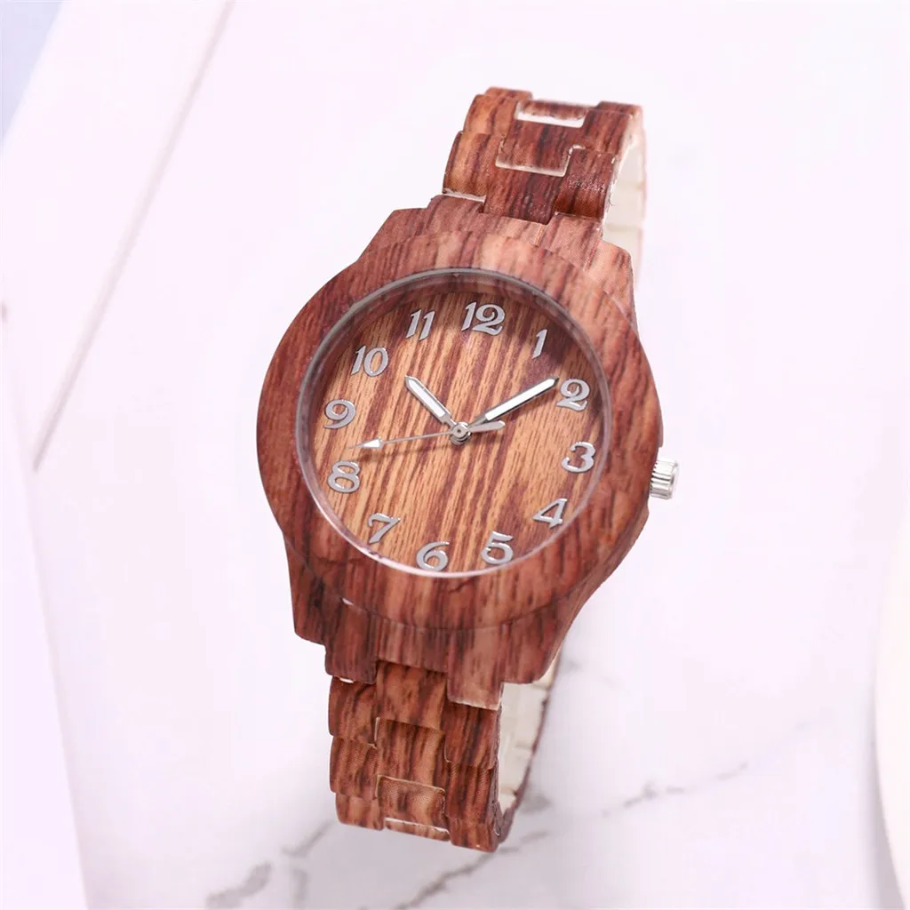 

The Latest Hot High-End Fashion Wood Grain Men's Watch Simple Digital Wood Grain Quartz Watch High Quality Waterproof Wristwatch