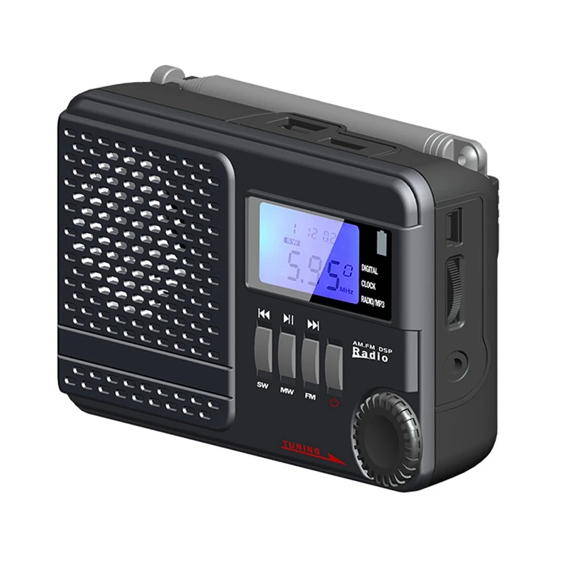 FM AM Radio Portable Radios Rechargeable Digital Frequency Modulation With Earphone Jack | Электроника