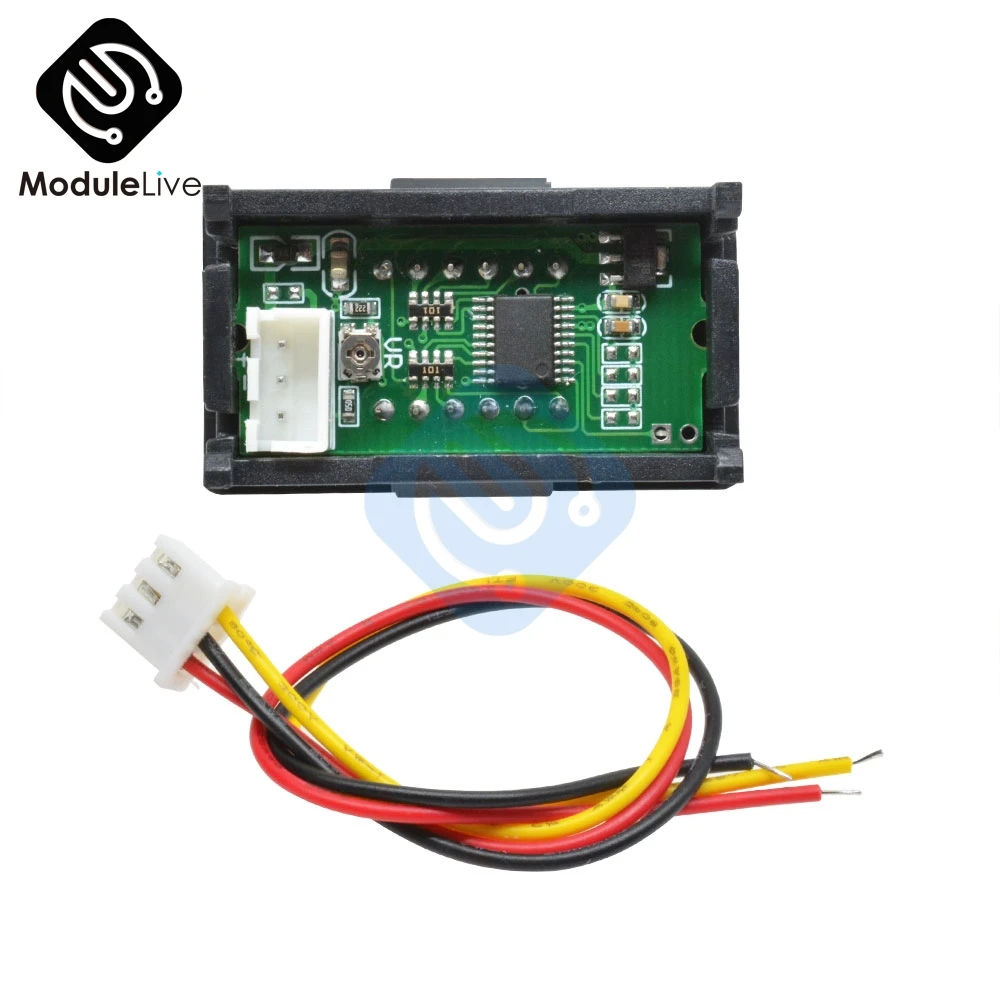 0.36 inch 0.36'' Mini Digital Voltmeter Volt Voltage Meter LED Panel Electric Voltage Tester 3 Wires 12V 24V 48V DC 0-100V 4 Bit