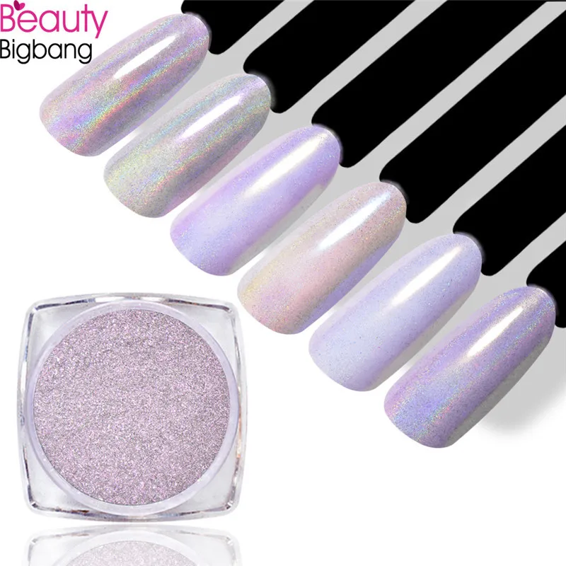 BeautyBigBang лак для ногтей Блестящий Порошок 0,2 г Хамелеон для ногтей мерцающий Русалка жемчуг пигмент Сияющий лазер в виде ракушки окунутый порошок