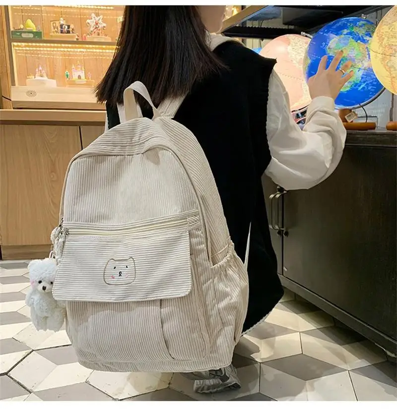 Японский Милый мультяшный вышитый медведь в стиле колледжа мягкая школьная