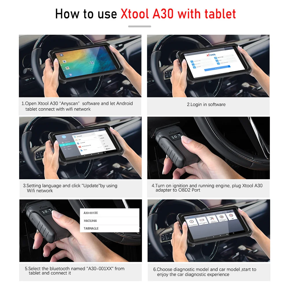 Диагностические инструменты для всех систем автомобиля XTOOL Anyscan A30 P80 OBD2 ABS подушка