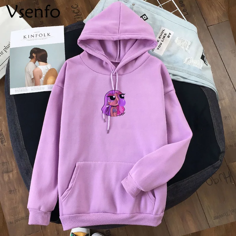 

Женские толстовки и свитшоты, однотонный топ с капюшоном, Женская толстовка с длинными рукавами, Студенческая Осенняя уличная одежда с капю...