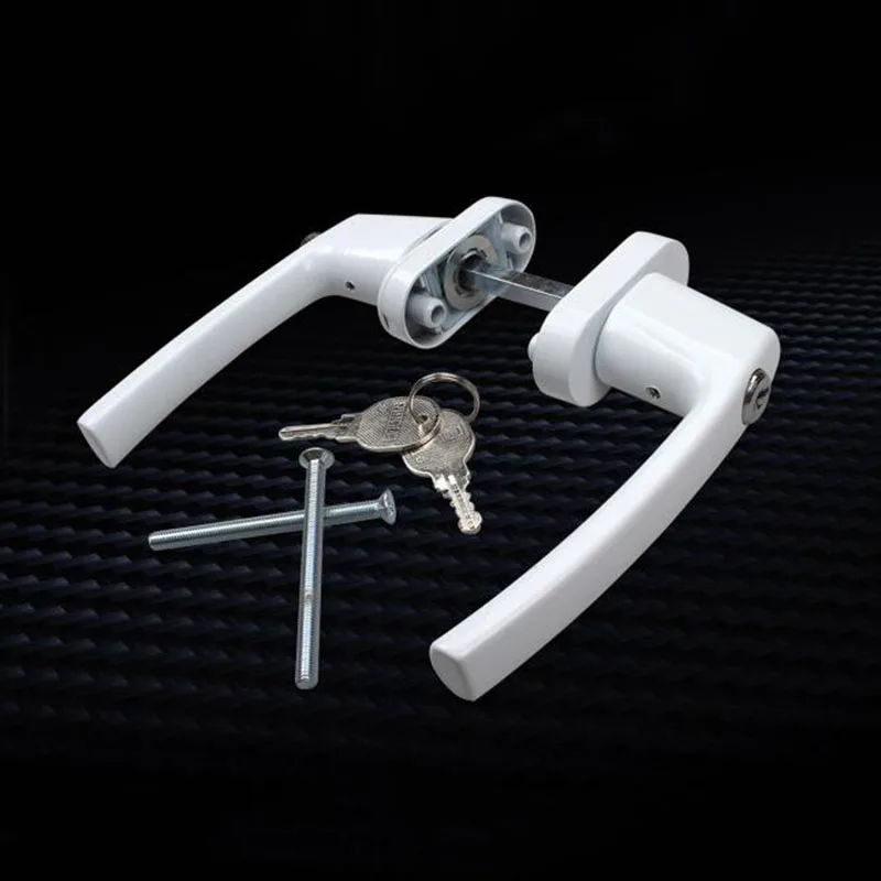 

Plastic Steel Door double-sided Handle sliding push door handles 55-65MM with lock insurance