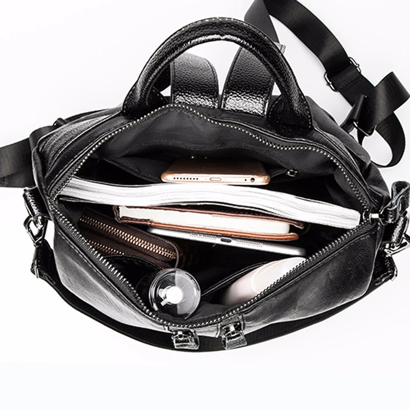 Multi-Function Women Backpack Lady Leather Female School Rucksack College Shoulder Satchel Travel Bag | Багаж и сумки